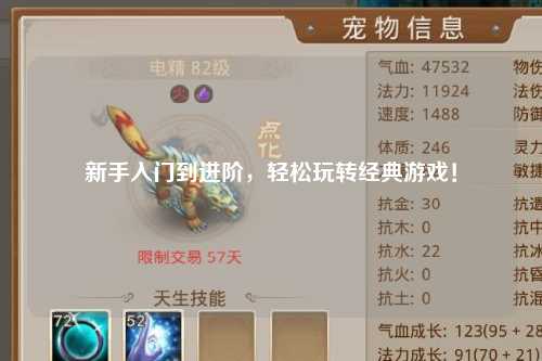 新手入门到进阶,轻松玩转经典游戏!