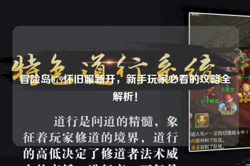 冒险岛079怀旧服新开,新手玩家必看的攻略全解析!