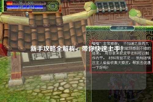 新手攻略全解析，带你快速上手！
