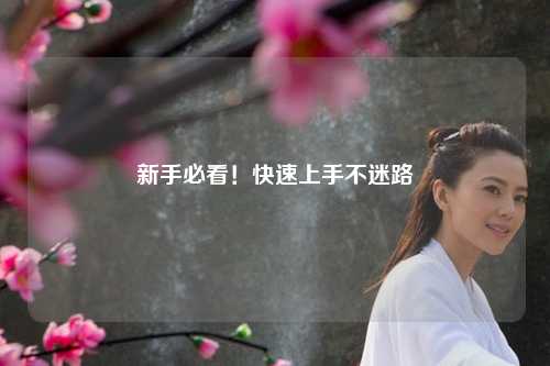 新手必看!快速上手不迷路