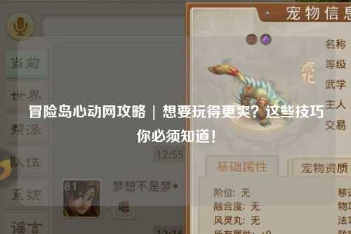 冒险岛心动网攻略 | 想要玩得更爽？这些技巧你必须知道！