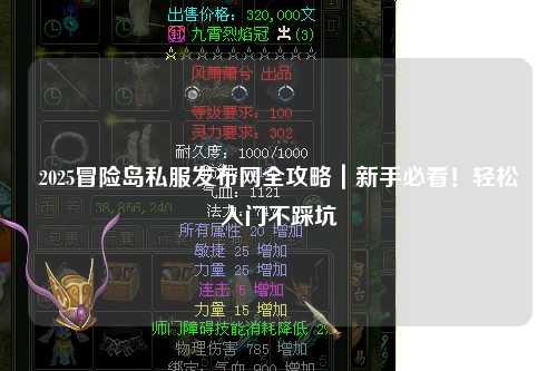 2025冒险岛私服发布网全攻略|新手必看!轻松入门不踩坑