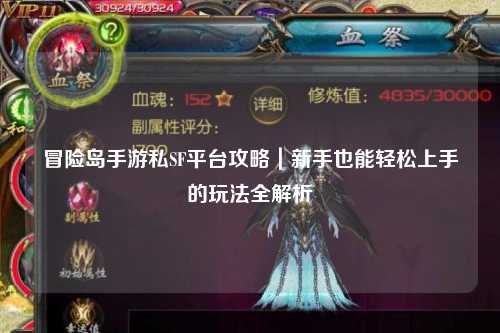 冒险岛手游私SF平台攻略｜新手也能轻松上手的玩法全解析