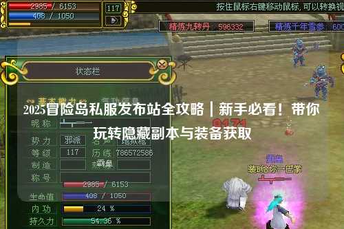 2025冒险岛私服发布站全攻略｜新手必看！带你玩转隐藏副本与装备获取