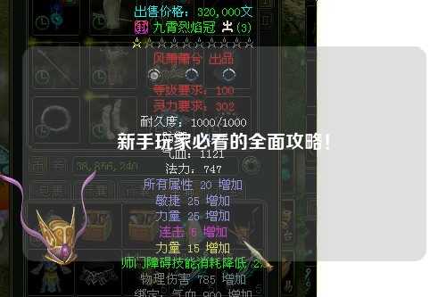 新手玩家必看的全面攻略!